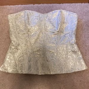 Gold embossed bustier top